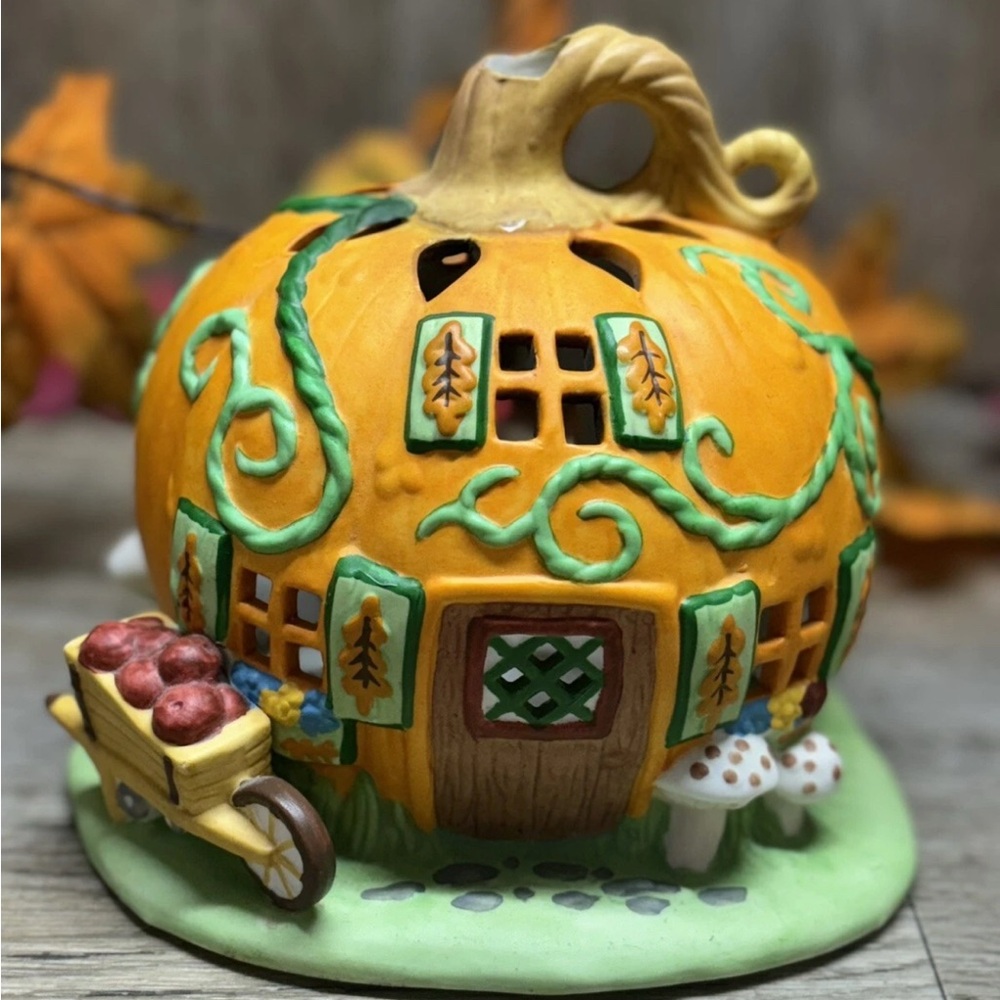 Partylite Pumpkin Patch House Tealight Candle Holder Discontinued P7303 from USA